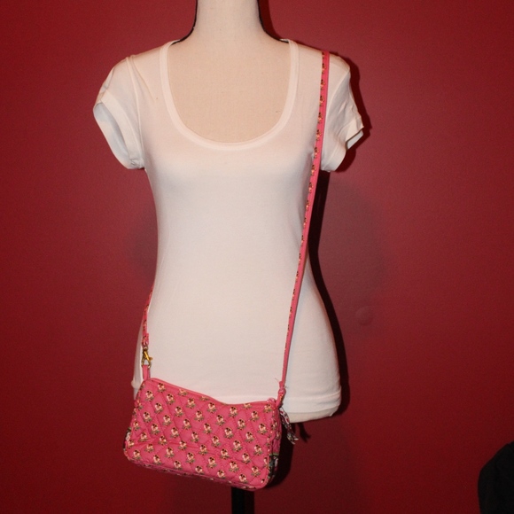 Vera Bradley Pink Pansy pattern purse - Picture 1 of 8